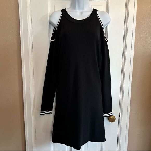 I-N-C Womens black cold shoulder Sweater Dress - Picture 2 of 8